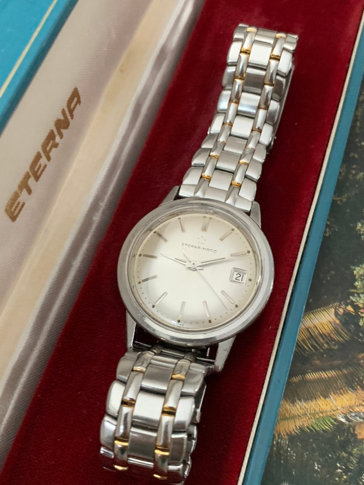 Vintage Eterna Matic Automaat (50/60) doos + 2 bandjes, Ophalen of Verzenden, Onbekend