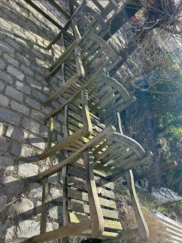 Blokstoel teak, Tuin en Terras, Tuinstoelen, Ophalen, Zo goed als nieuw