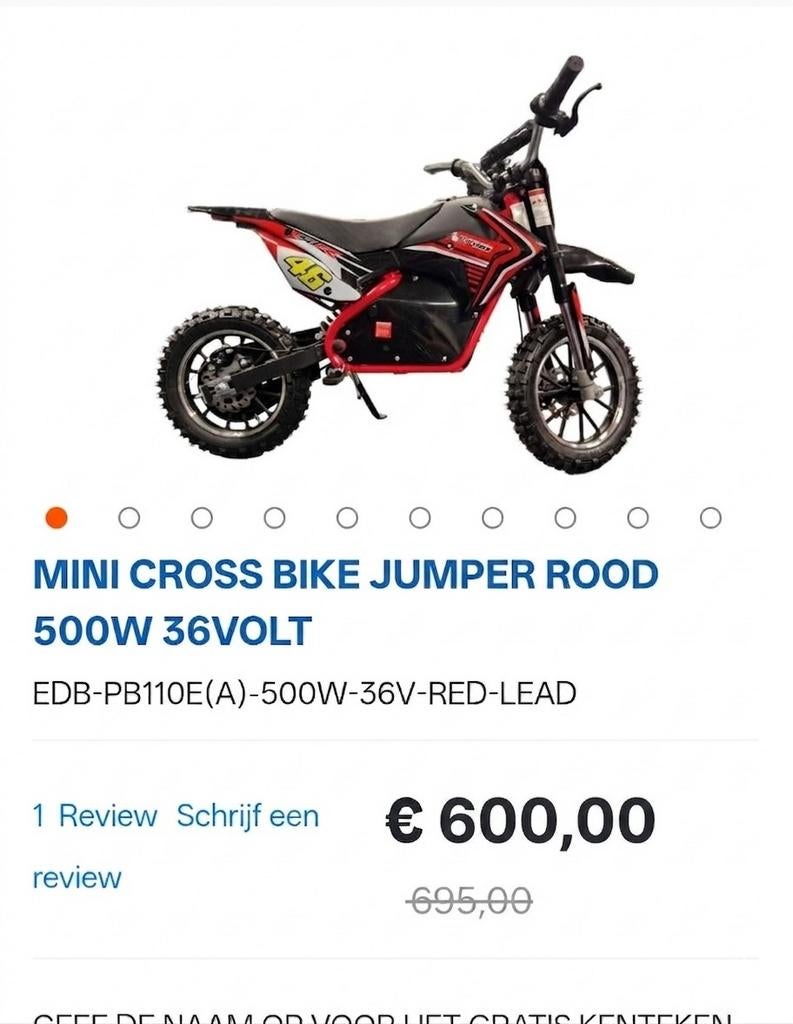 Kinderbrommer elektrische crossen, Fietsen en Brommers, Ophalen of Verzenden