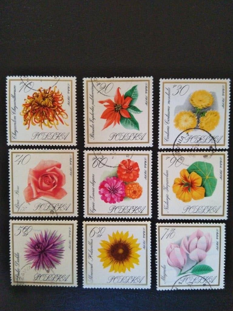 Bloemen, Polen 1966, Verzenden, Gestempeld, Dier of Natuur