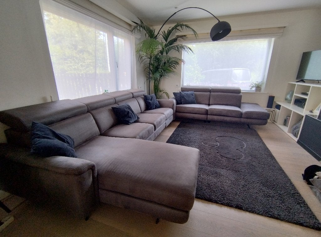 Prachtige Confortluxe antraciet hoeksalon  (nieuwstaat), Ophalen, Zo goed als nieuw, Metaal