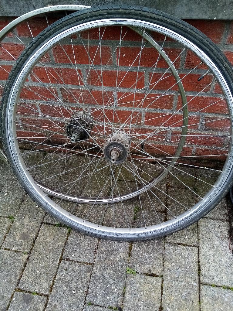 set fietswielen te koop, Fietsen en Brommers, Fietsonderdelen, Ophalen, Gebruikt