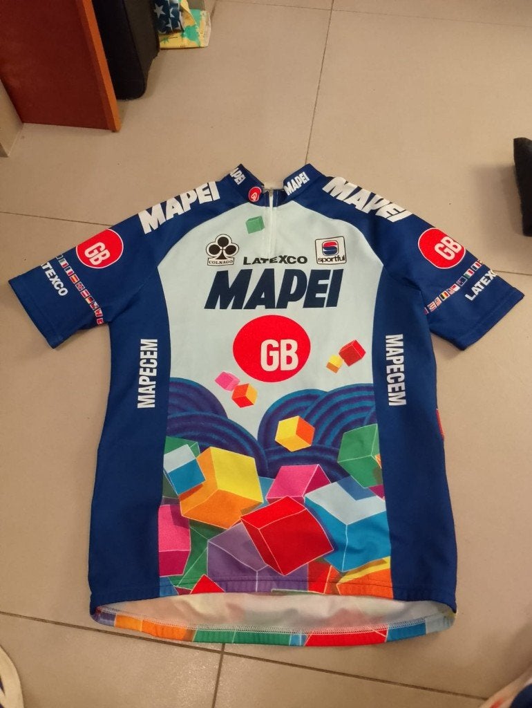 vintage wielershirt mapei GB 1995-1997  maat onbekend,  L?, Enlèvement ou Envoi