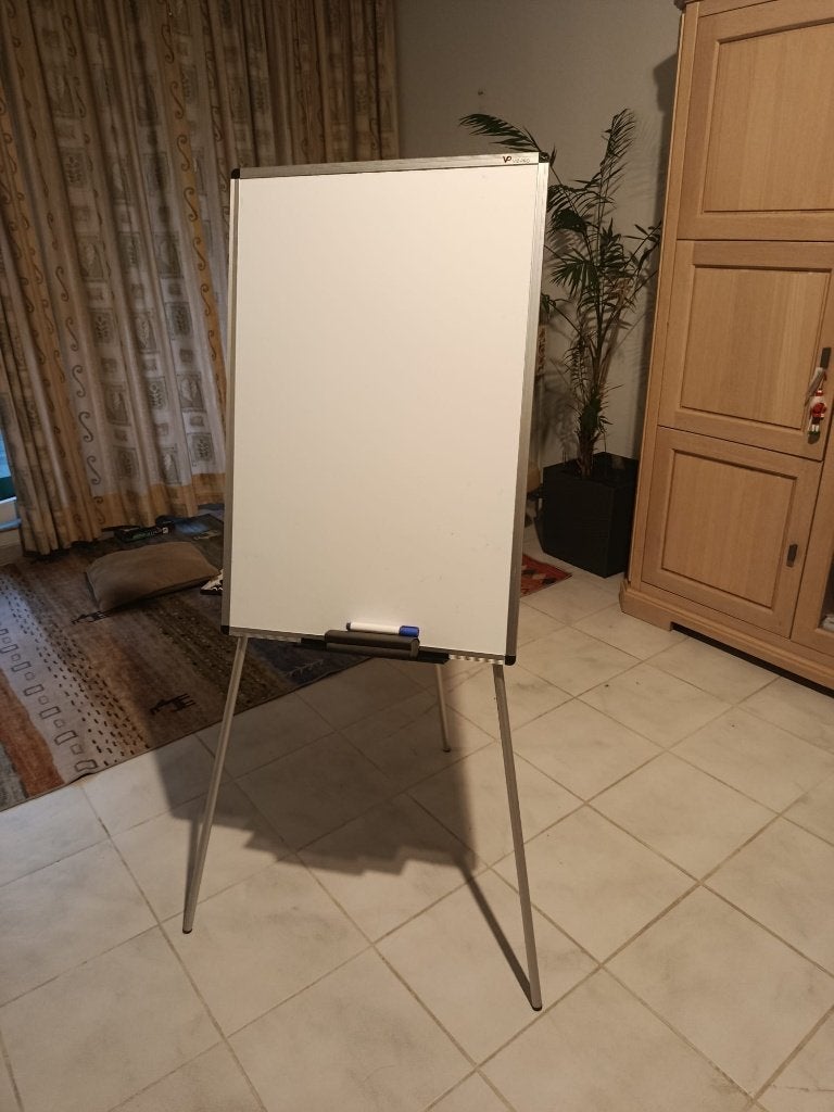 VIZ-PRO flipoverezel met magnetische whiteboard — 90x60cm, Ophalen, Gebruikt, Metaal, 60 cm