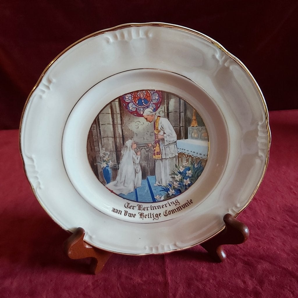 12 assiettes de communion en porcelaine des années 1950-1960, Antiquités & Art, Enlèvement ou Envoi
