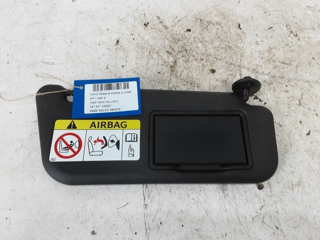 PARE-SOLEIL DROIT Toyota Yaris III (P13) (01-2010/09-2020), Utilisé, Toyota