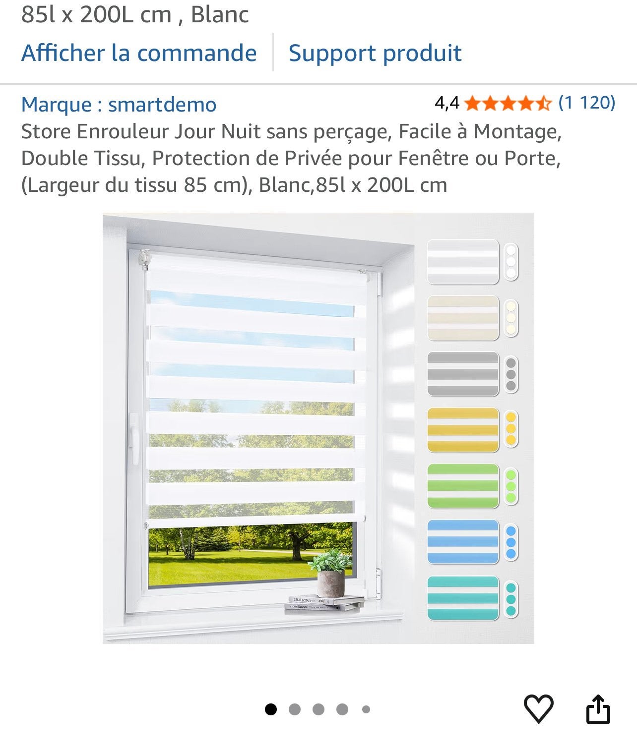 Lot de 2 stores, Maison & Meubles, Store enrouleur duo, Comme neuf, Blanc, Enlèvement