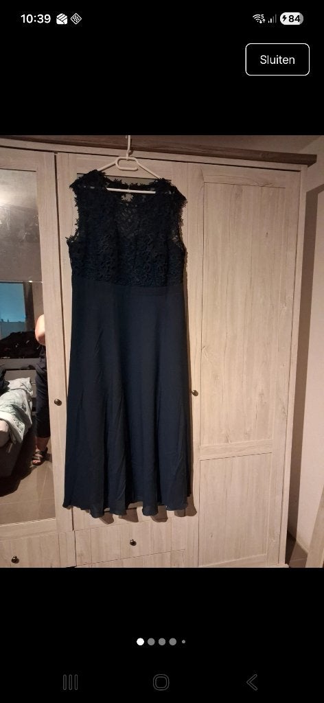 robe de bal bleu marine avec dentelle, Robe de gala, Bonprix, Taille 46/48 (XL) ou plus grande, Enlèvement ou Envoi