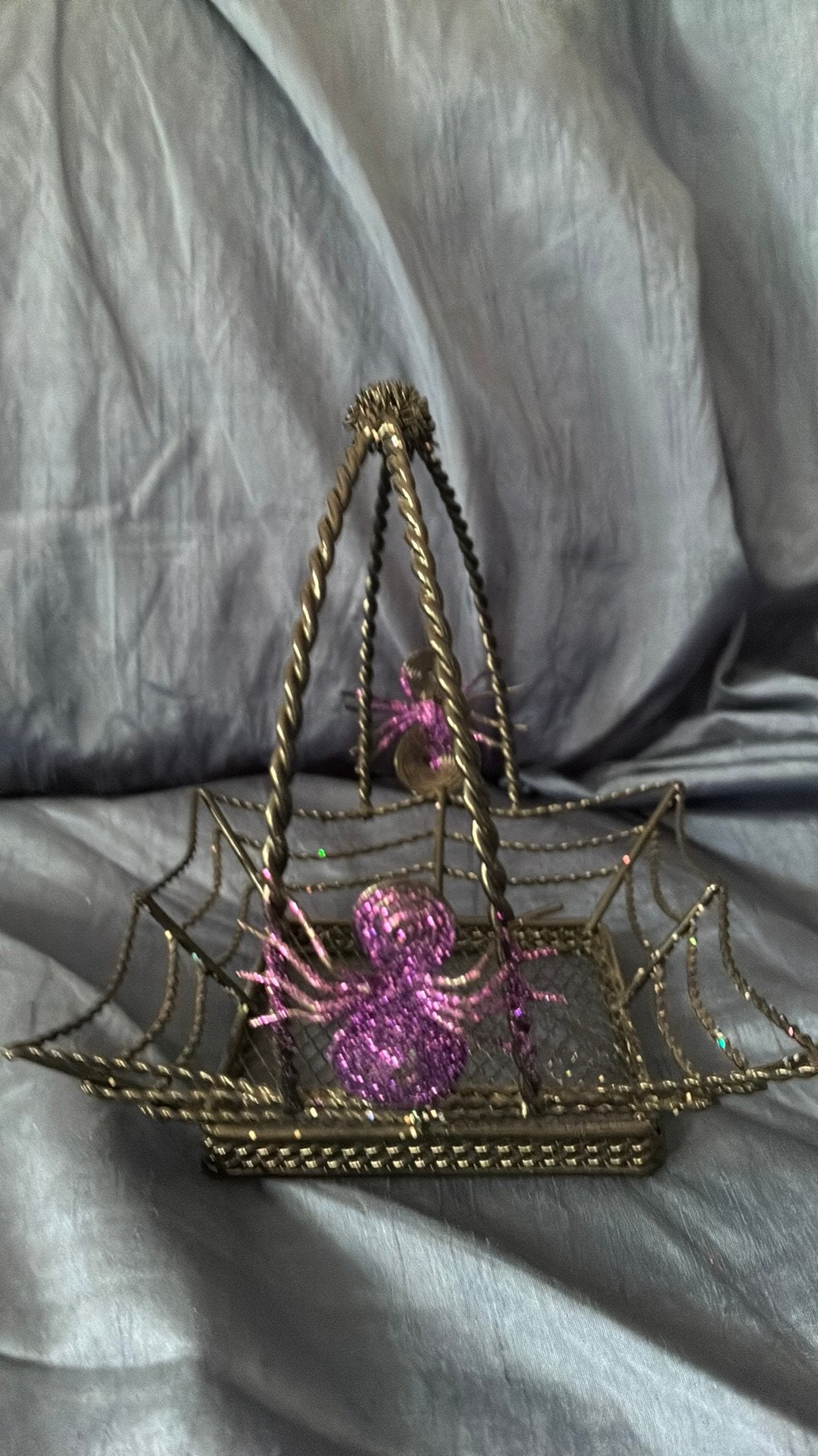 Panier métal noir à paillettes 18/18/15 cm, Enlèvement, Comme neuf, Noir, Métal