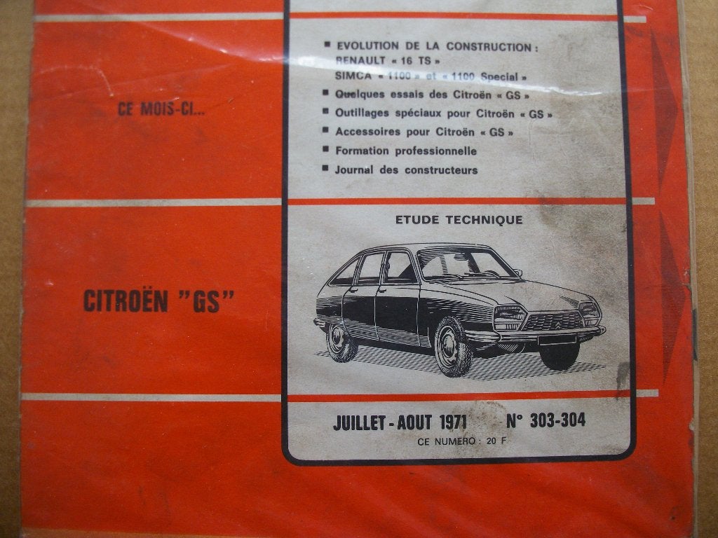 revue technique citroen GS1015 de 1970-1971, Enlèvement ou Envoi
