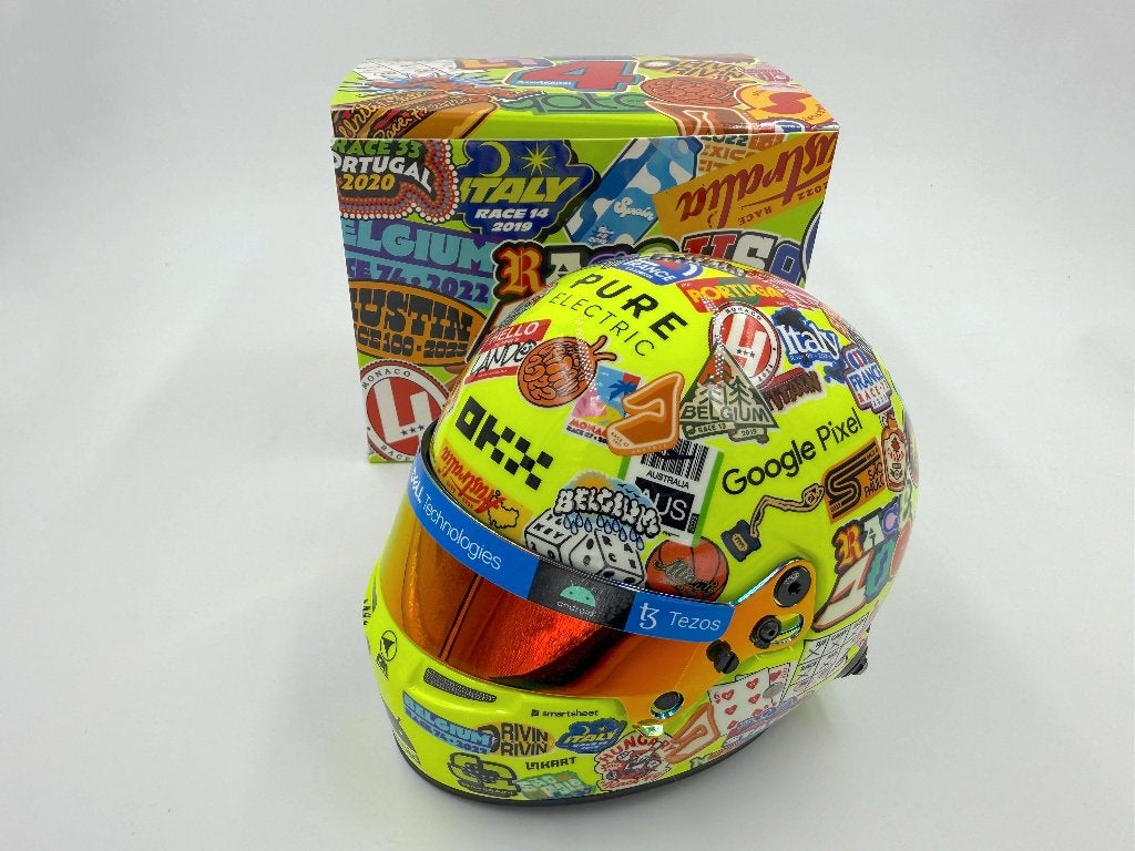 1/2 helmet casque F1 Norris 2023 Austin GP (McLaren), Collections, Enlèvement ou Envoi
