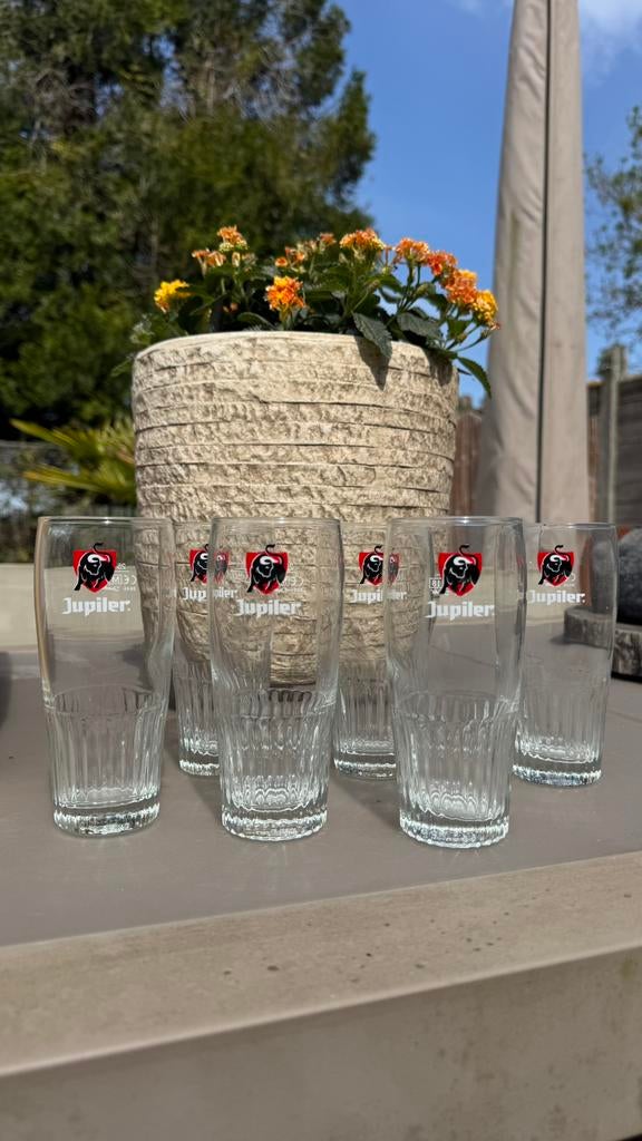 6 Jupiler glazen, Ophalen, Zo goed als nieuw