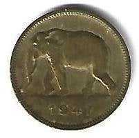Congo (Belgisch) & Ruanda-Urundi 2 francs 1947 km 28 xf, Verzenden, Overige landen, Losse munt