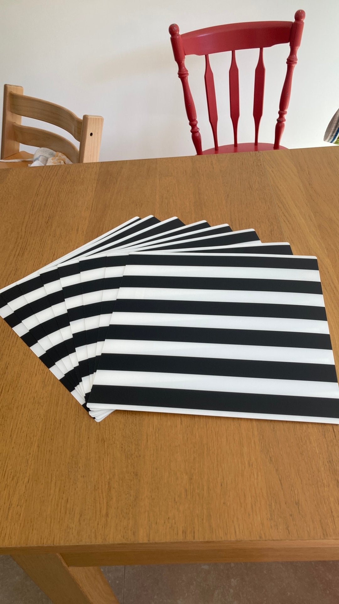 8 placemats zwart-wit, Ophalen, Gebruikt, Wit, Placemat