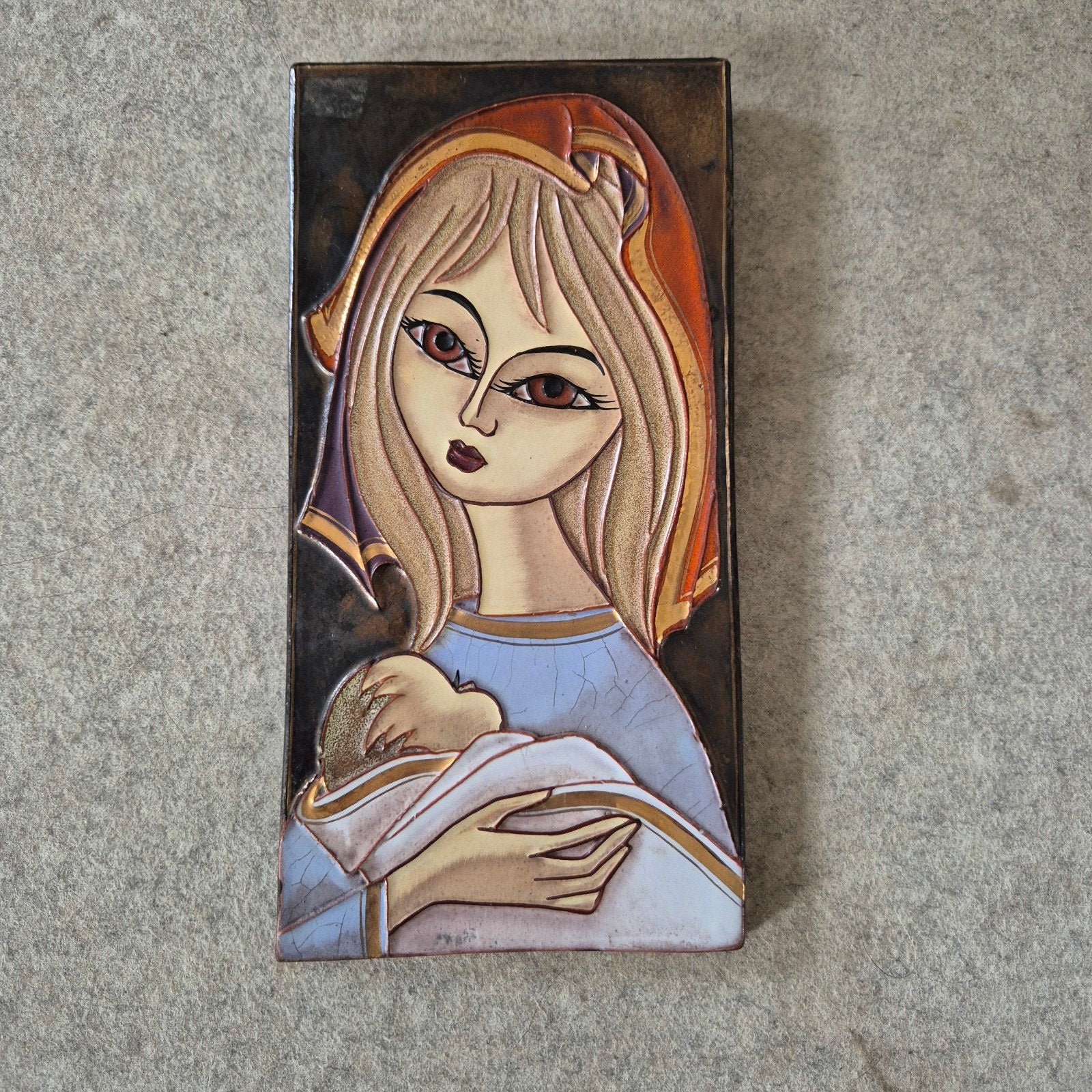 Jan Kellner, wandkeramiek, moeder met kind, Antiek en Kunst, Ophalen of Verzenden