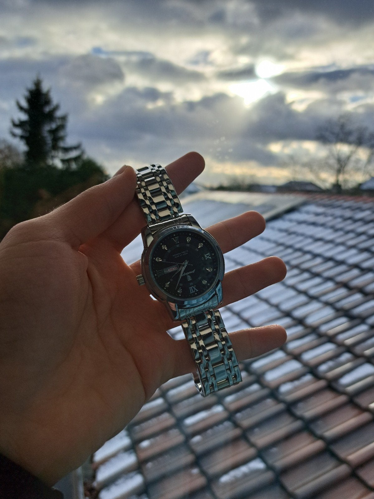 Montre Poedegar argenté, Bijoux, Sacs & Beauté, Montres | Hommes, Enlèvement ou Envoi, Argent