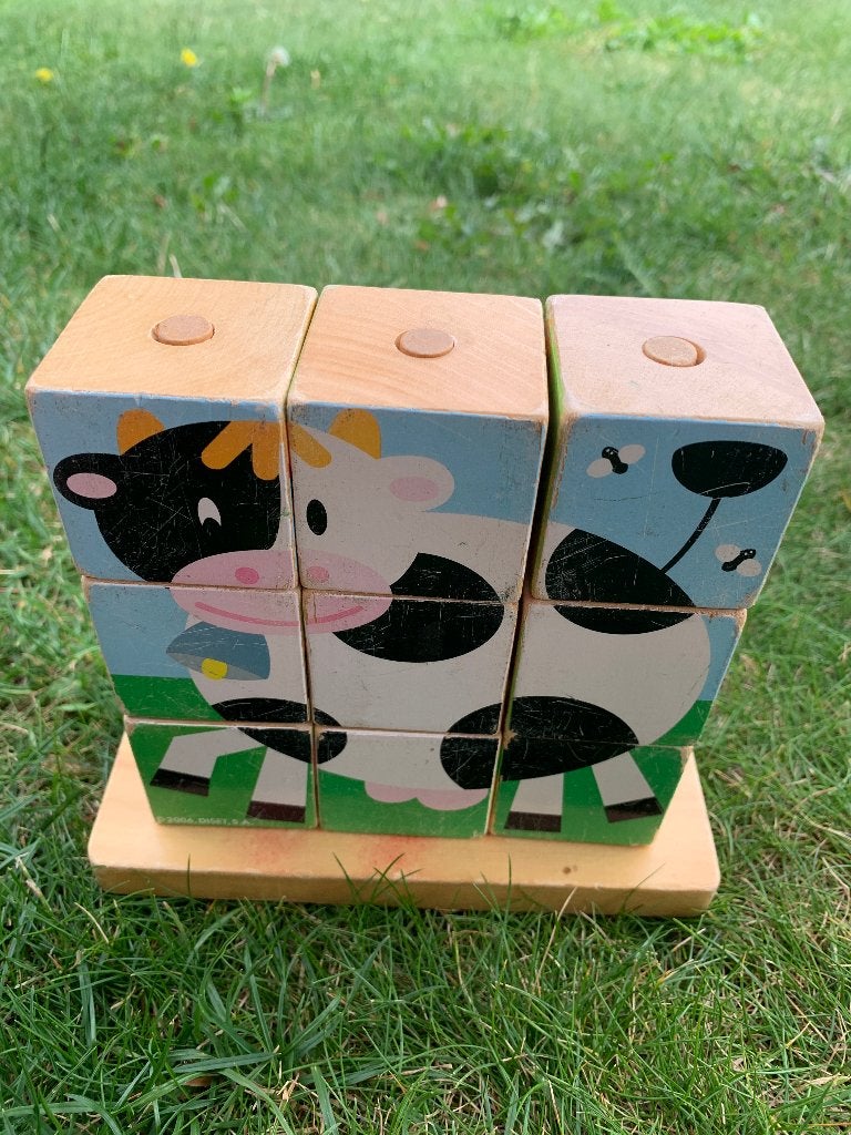 ♫ Houten puzzel op statief, 2 tot 4 jaar, Gebruikt, Ophalen of Verzenden, Van hout