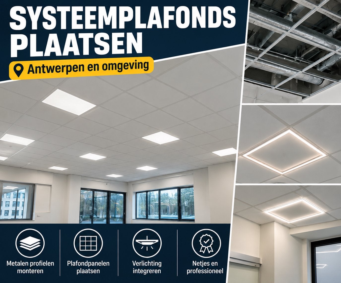 Systeemplafonds plaatsen in Antwerpen en omgeving, Ophalen of Verzenden