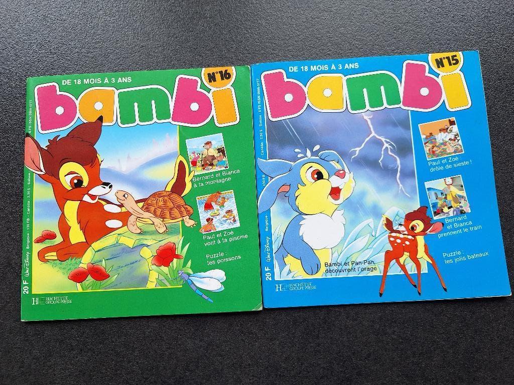 2 livres: Bambi - n15 et n16 - de 18mois à 3 ans, Enlèvement, Comme neuf, Hachette, 2 à 3 ans
