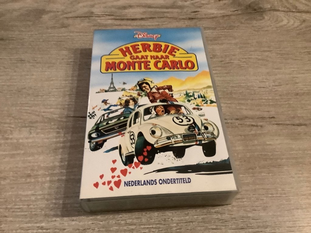 Walt Dinsey Herbie se rend à Monte-Carlo Vidéo VHS (1991), Sous-titré en néerlandais, Enlèvement ou Envoi, Anglais, Utilisé