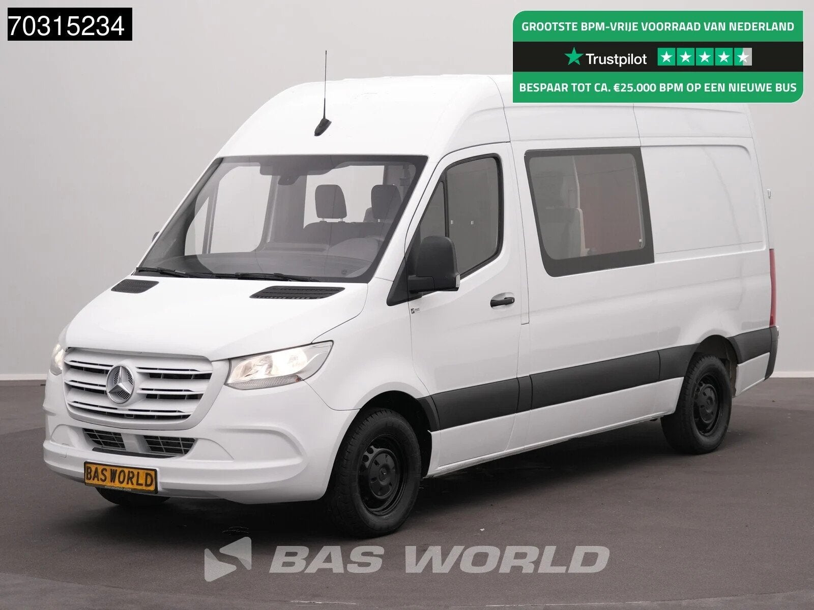 Mercedes Sprinter 314 CDI Automaat Dubbel Cabine L2H2 Airco, Autos, Achat, Euro 6, Entreprise, 7 places