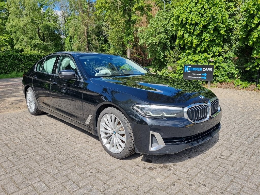 BMW 5-serie 520d Aut 140KW Limo Navi Leder Stoelverw., Auto's, Automaat, Achterwielaandrijving, Zwart, Leder