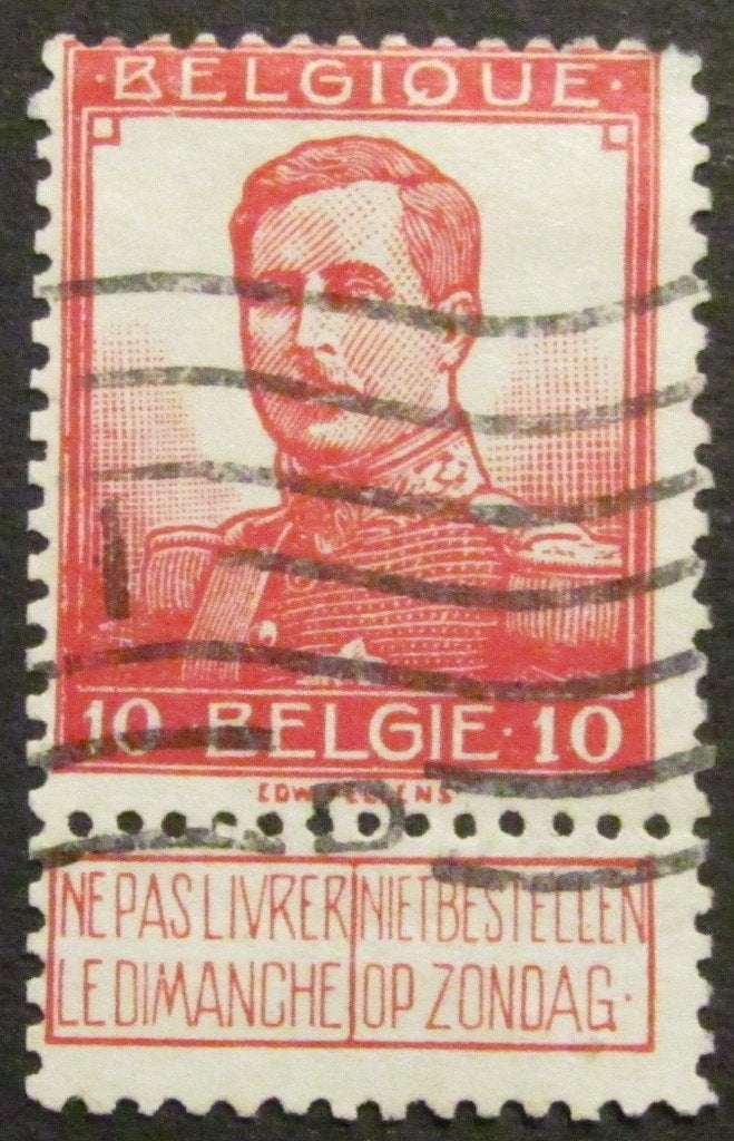 10 cents Albert I de 1912 estampillés, Enlèvement ou Envoi, Affranchi, Timbre-poste, Maison royale