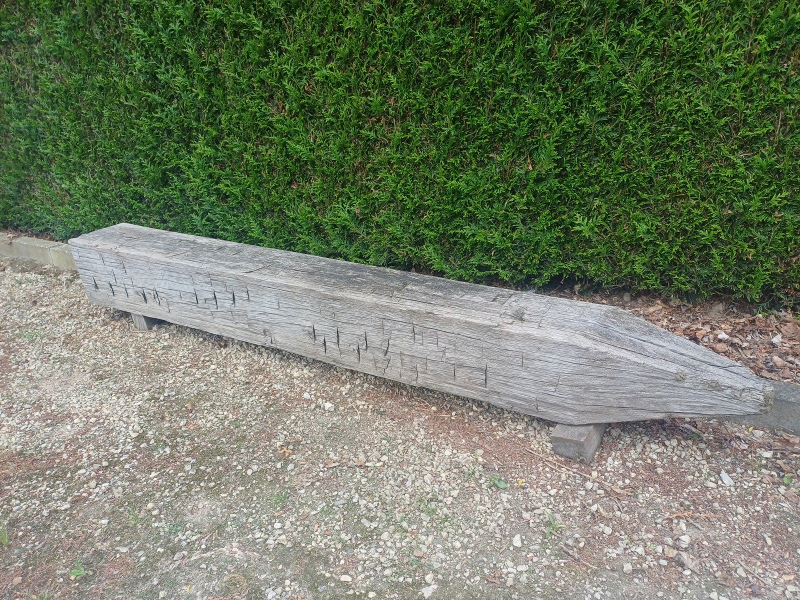 Houten balk basralocus, meerpaal, Ophalen, 25 tot 50 mm, Zo goed als nieuw, 200 tot 250 cm