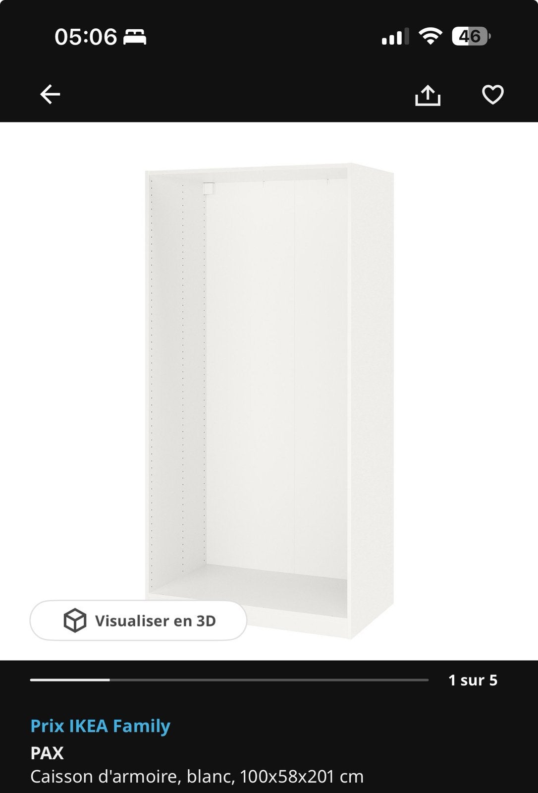 Caisson armoire PAX 100x58x201 cm, Maison & Meubles, Enlèvement, Comme neuf