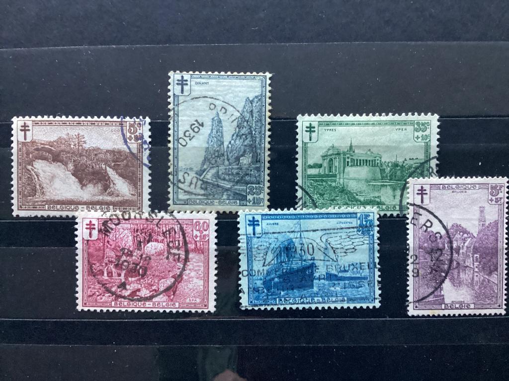 Gestempelde reeks Landschappen, COB 293-298, Postzegels en Munten, Verzenden, Gestempeld