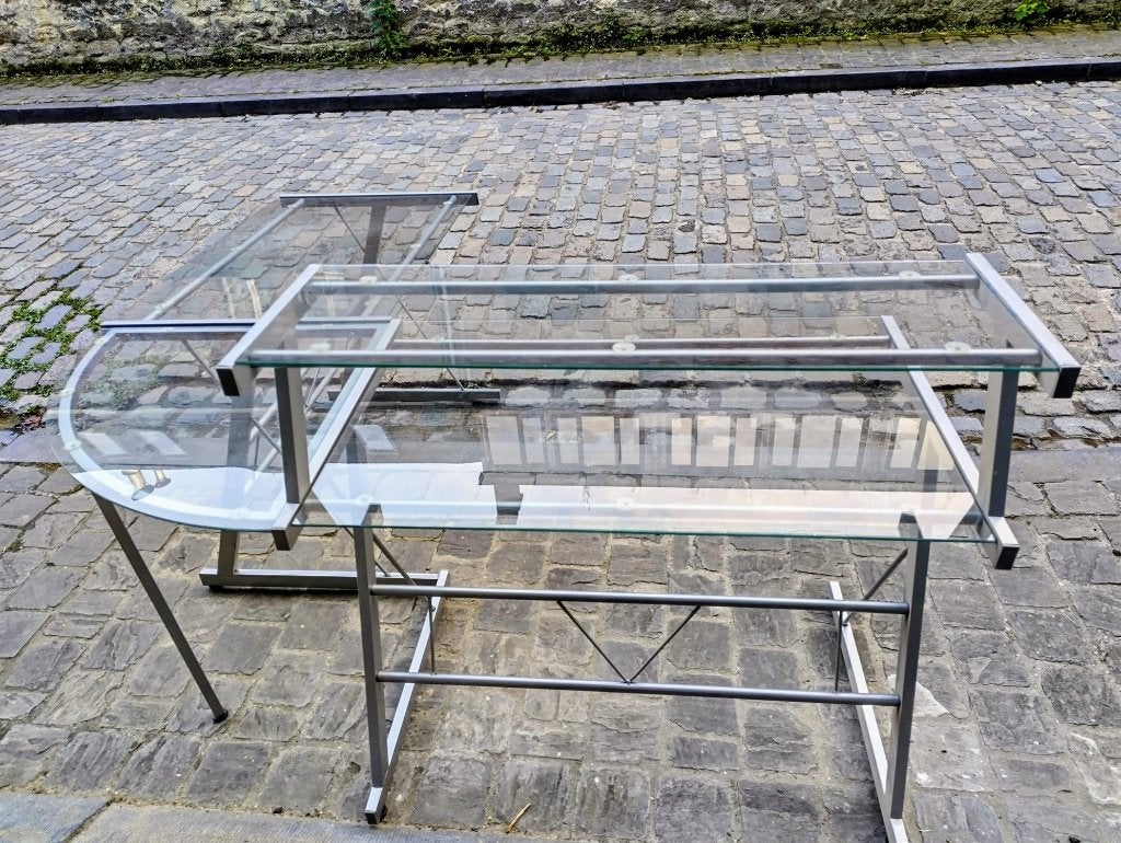 Meuble tv, bureau, chaises, cadres déco, armoires..., Ophalen, Gebruikt, Glas