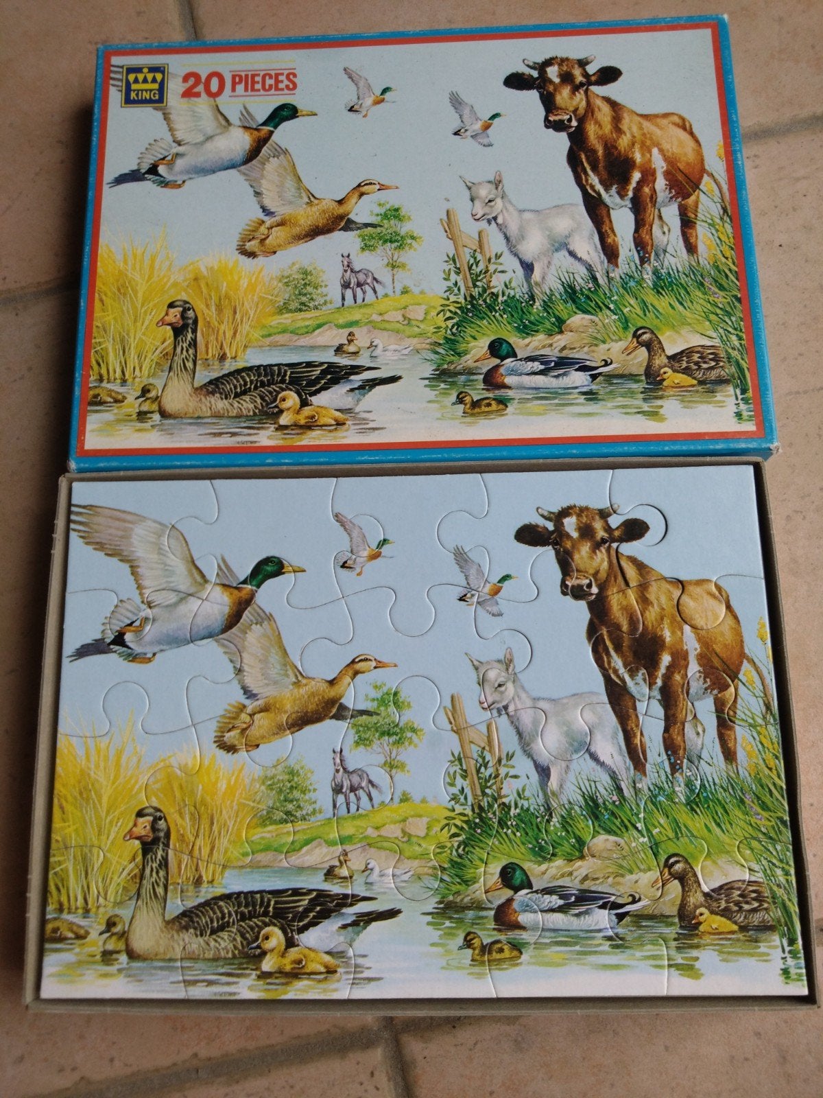 Dierenpuzzel 20 stuks, Enlèvement ou Envoi, 10 à 50 pièces, Comme neuf, 2 à 4 ans