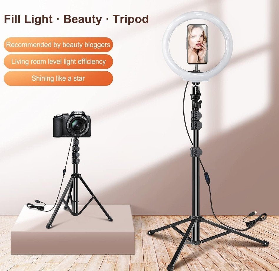LED Ring Light/Studio lamp 26cm met Verstelbaar Statief, Ophalen of Verzenden, Nieuw, Dimbaar, Statief