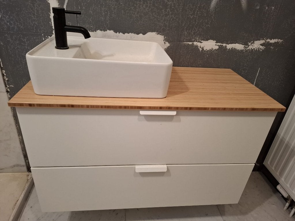Lavabo Ikea + évier Villeroy & Boch + robinet Steinberg, 25 à 50 cm, Moins de 100 cm, Meuble lavabo, 100 à 150 cm