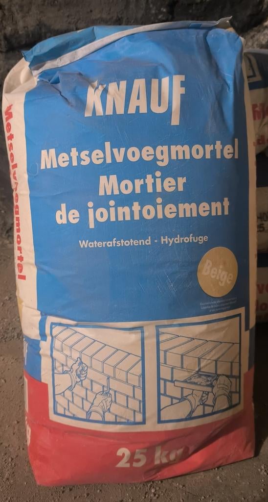 3 sacs neufs mortier de jointoiement beige Knauf, Enlèvement
