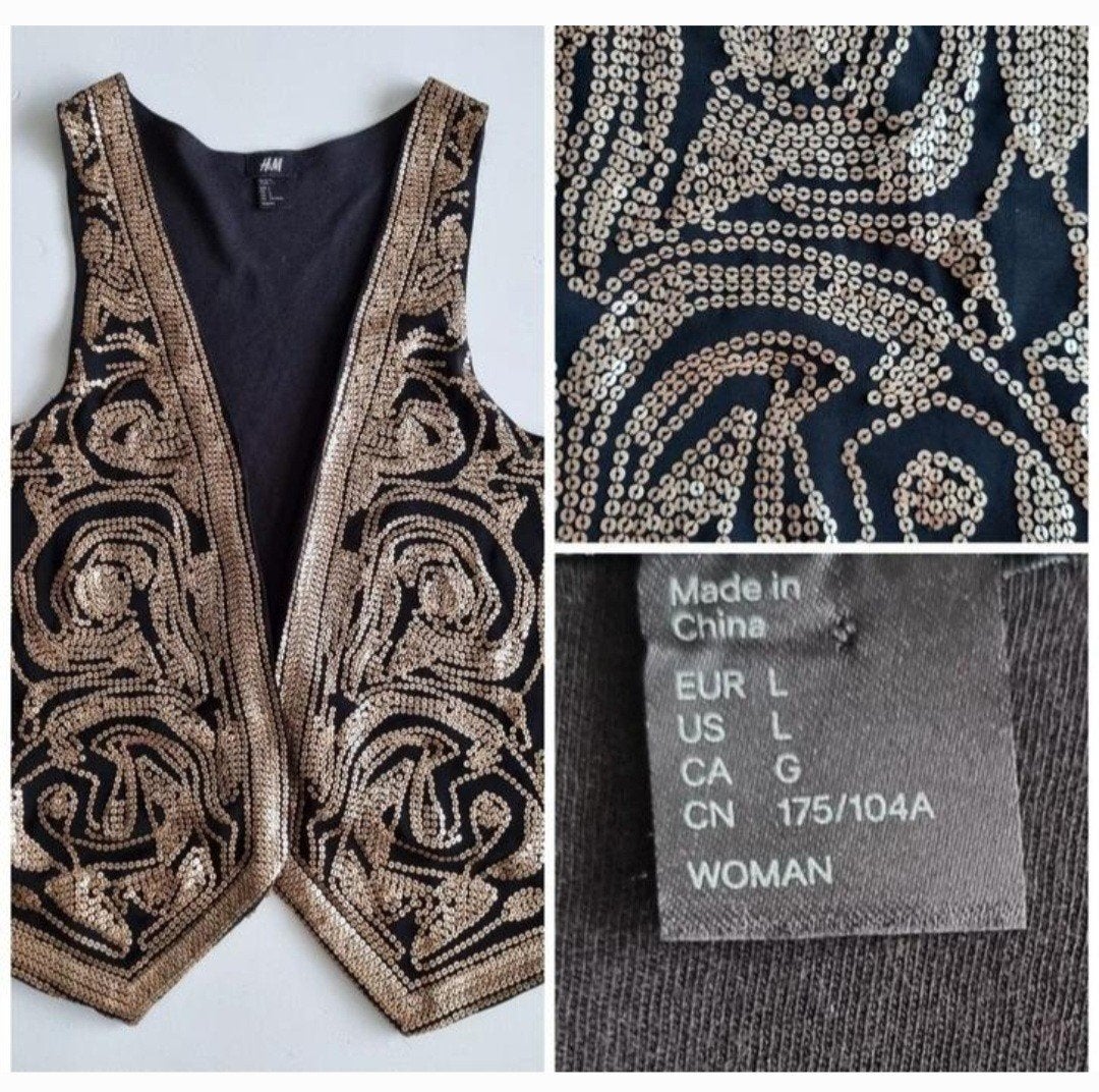 Gillet met pailletjes perfecte staat, Bijoux, Sacs & Beauté, Boutons de manchette, Enlèvement ou Envoi, Comme neuf