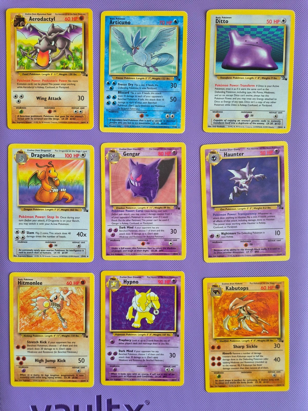 Non Holo Fossil Set 1999, Ophalen of Verzenden, Zo goed als nieuw, Meerdere kaarten, Foil