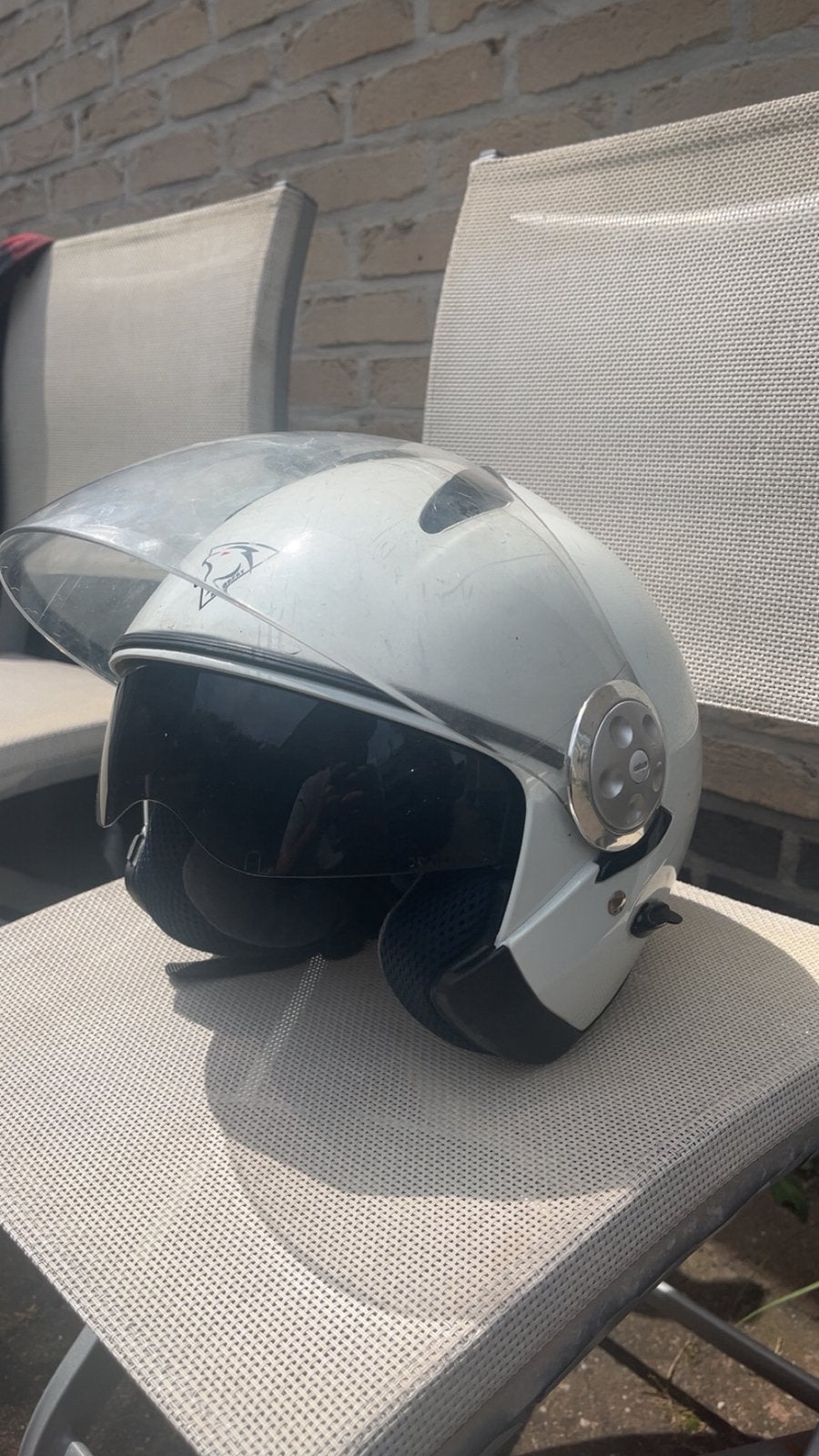 Scooterhelm, Fietsen en Brommers, Brommerhelmen, Gebruikt, Medium, Ophalen