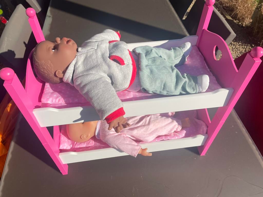 Mooie set stapelbed met 2 poppen, Ophalen, Zo goed als nieuw