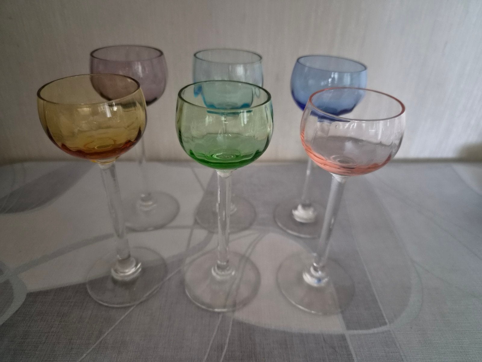 6 gekleurde likeur glaasjes, Enlèvement ou Envoi