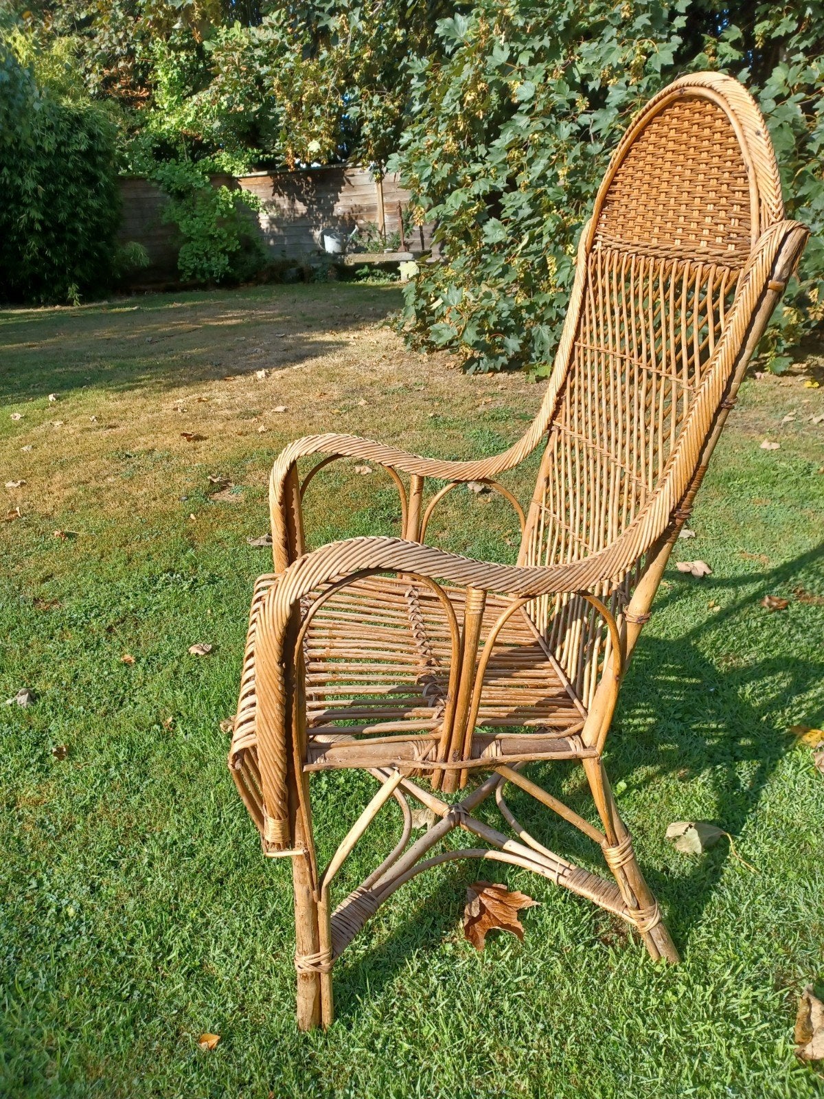 joli fauteuil vintage en osier bambou rotin, Enlèvement, Rotin