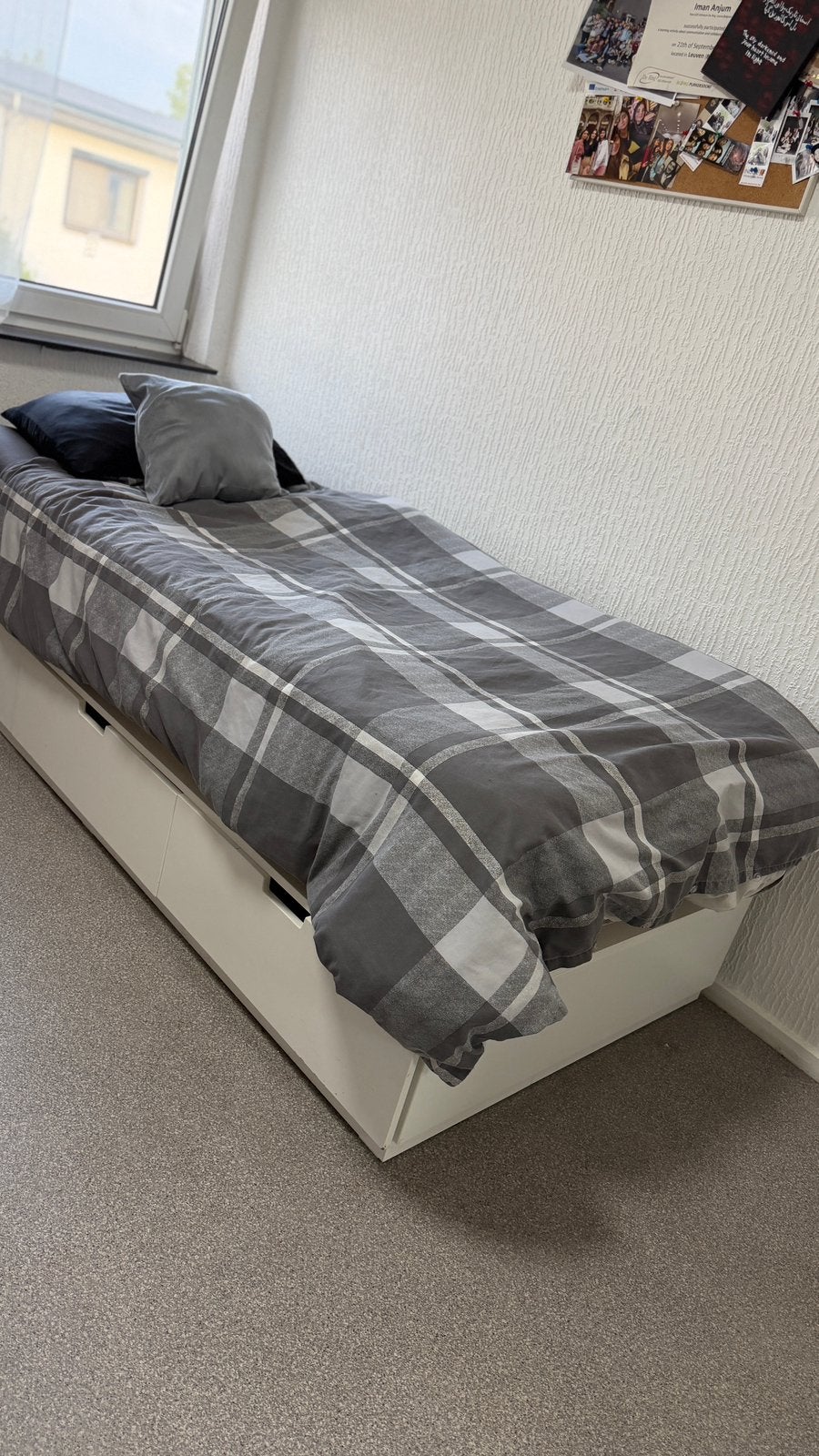 Single Bed 80x200 cm with Storage Drawers, Huis en Inrichting, Slaapkamer | Bedden, Ophalen, Gebruikt, Eenpersoons, Wit