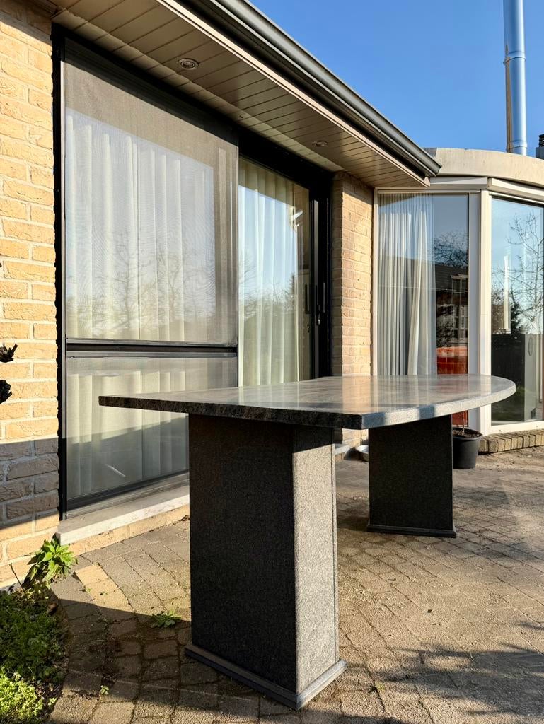 Tuintafel uit natuursteen, Tuin en Terras, Tuintafels, Ophalen, Gebruikt, Overige materialen