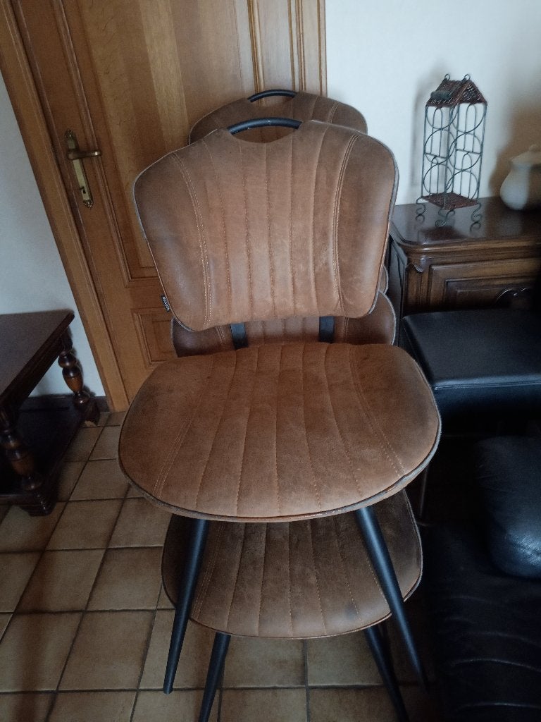 4 stoelen, Ophalen, Gebruikt, Bruin, Hout