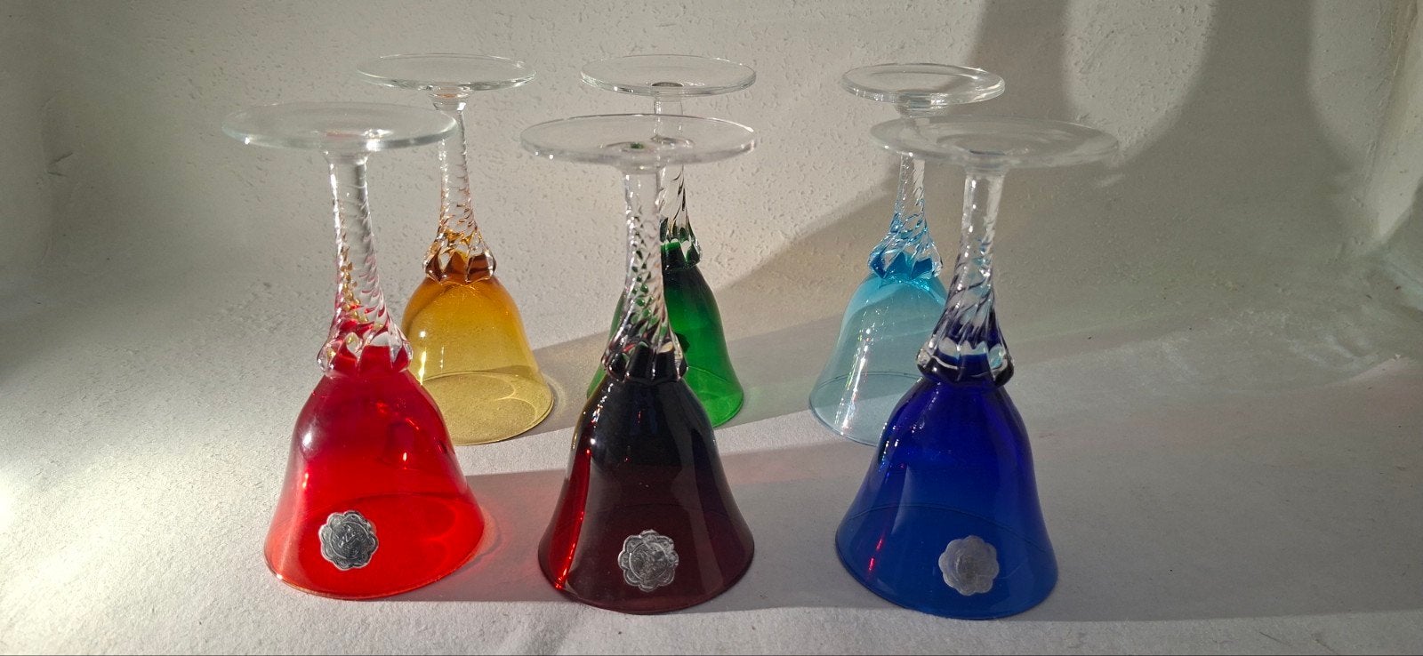 Verres à liqueur colorés italiens vintage (lot de 6), Enlèvement ou Envoi, Comme neuf, Verres et Verres à shot
