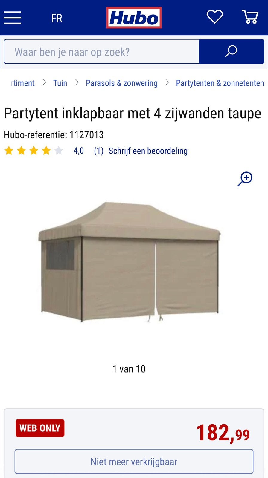 Partytent met 4 wanden Vida XL, Jardin & Terrasse, Tonnelles, Enlèvement, Neuf, Tente de réception