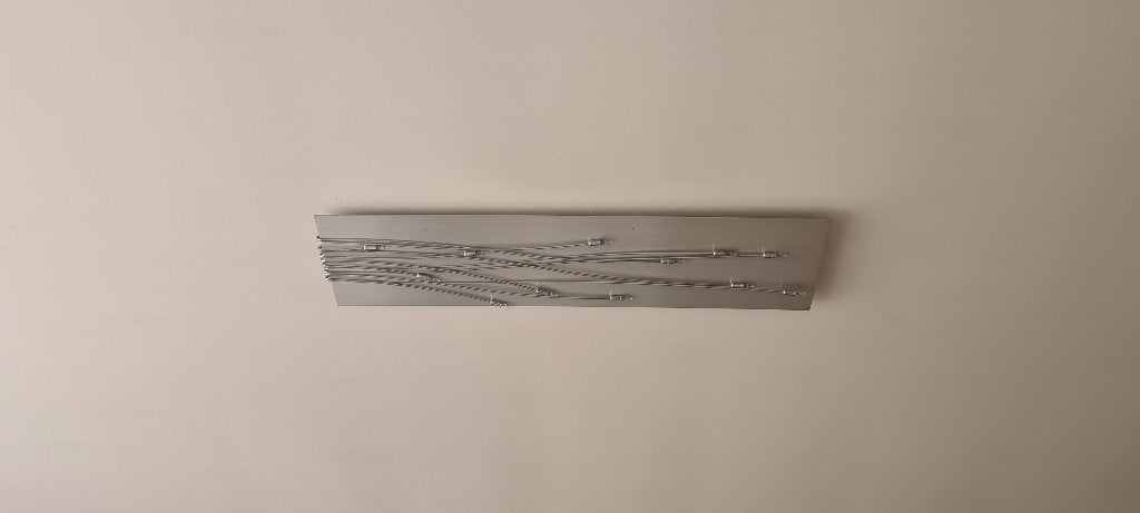 PLAFONDLAMP, Huis en Inrichting, Lampen | Plafondlampen, Ophalen, Zilver, Gebruikt, Inclusief lichtbron