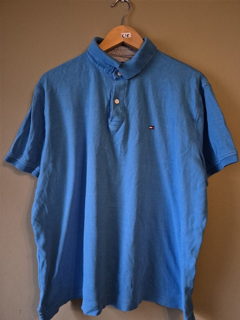 Tommy hilfiger | polo's met korte mouwen |  blauw  | L, Vêtements | Hommes, Enlèvement ou Envoi, Tommy hilfiger, Bleu, Taille 52/54 (L)
