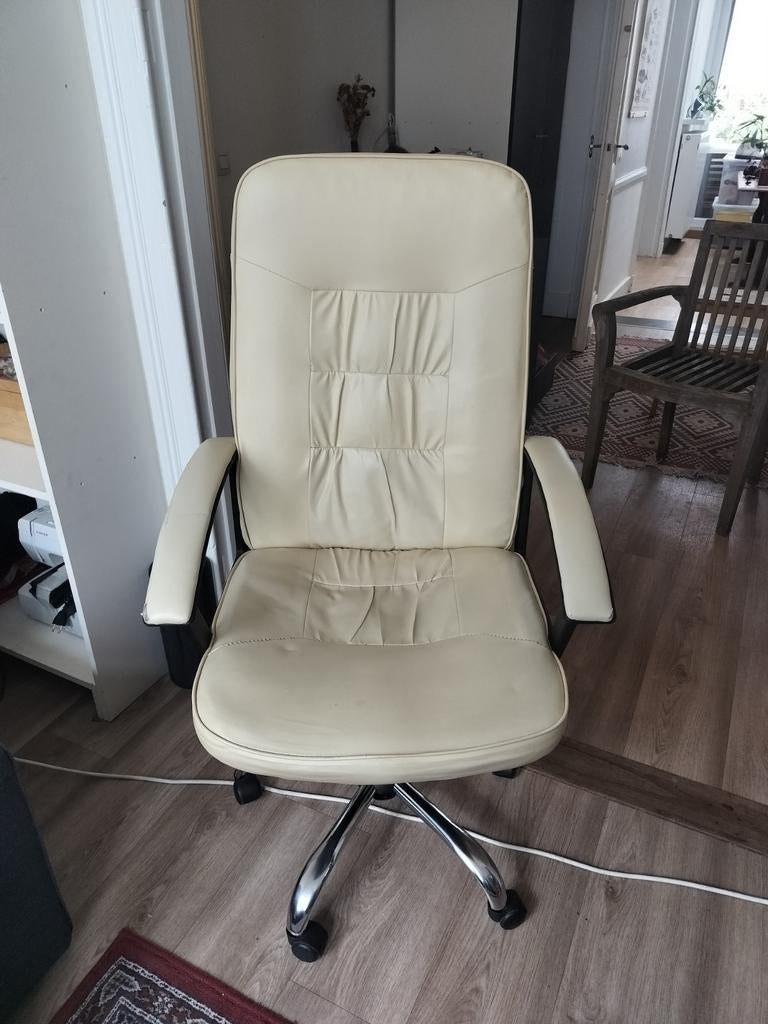 Bureaustoel beige VidaXL, Ophalen, Beige, Bureaustoel