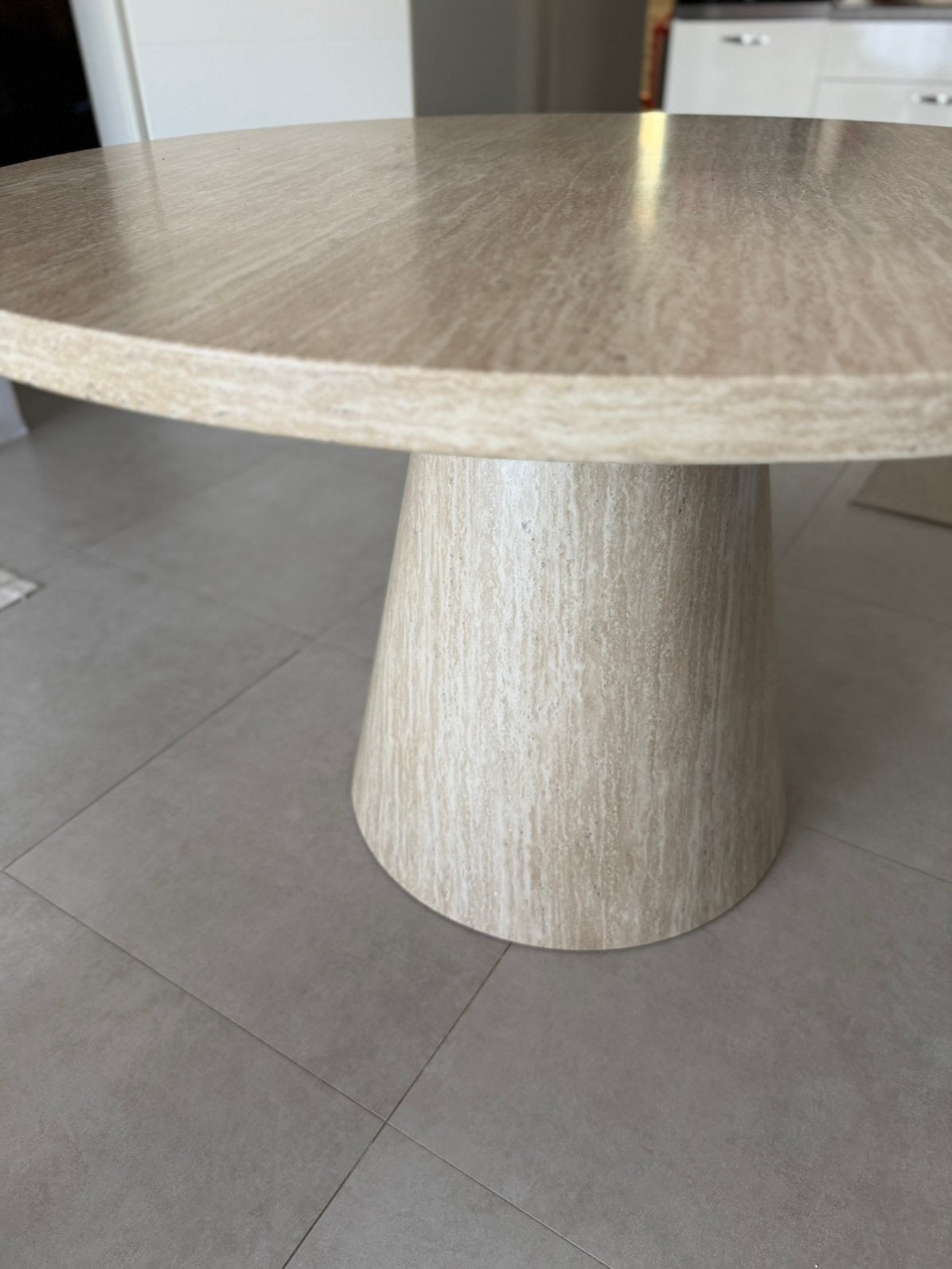 NIEUWE ronde eettafel – Luxe Travertin Look | 120 cm, Ophalen, Nieuw